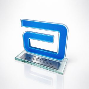 TROFEO ISOTIPO LOGO CRISTAL