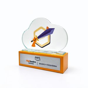 TROFEO CRISTAL FORMA NUBE