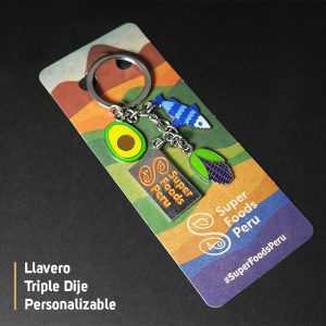 LLAVERO TRIPLE DIJE PERSONALIZABLE INSTINTO 1