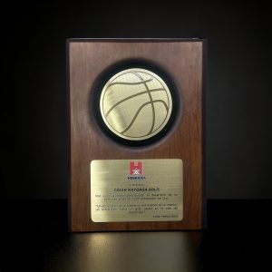 PLACA DE MADERA BASKETBALL