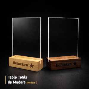 TABLE TENTS DE MADERA MODELO 1