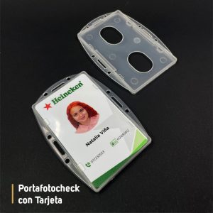 portafotocheck con tarjeta